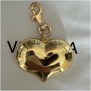 Clare V Mylar Heart Gold Keychain Bag Charm